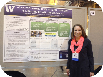 Aimee Verrall presenting a poster at APHA 2014